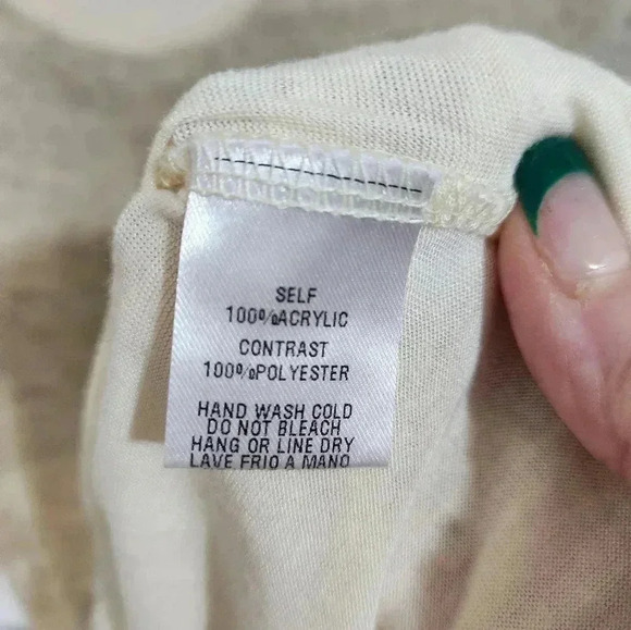 Easel cream long sleeve sweater top, size large - Picture 4 of 7